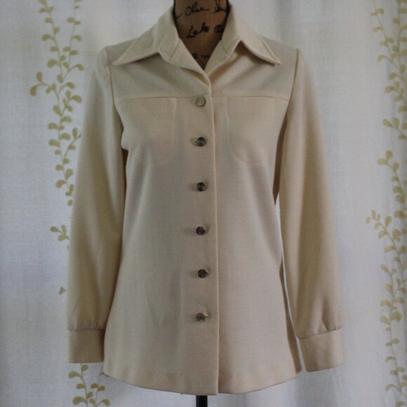 Vintage Graff Californiawear Butter Yellow Pant Button Shirt Suit Set Women's S - Picture 1 of 13